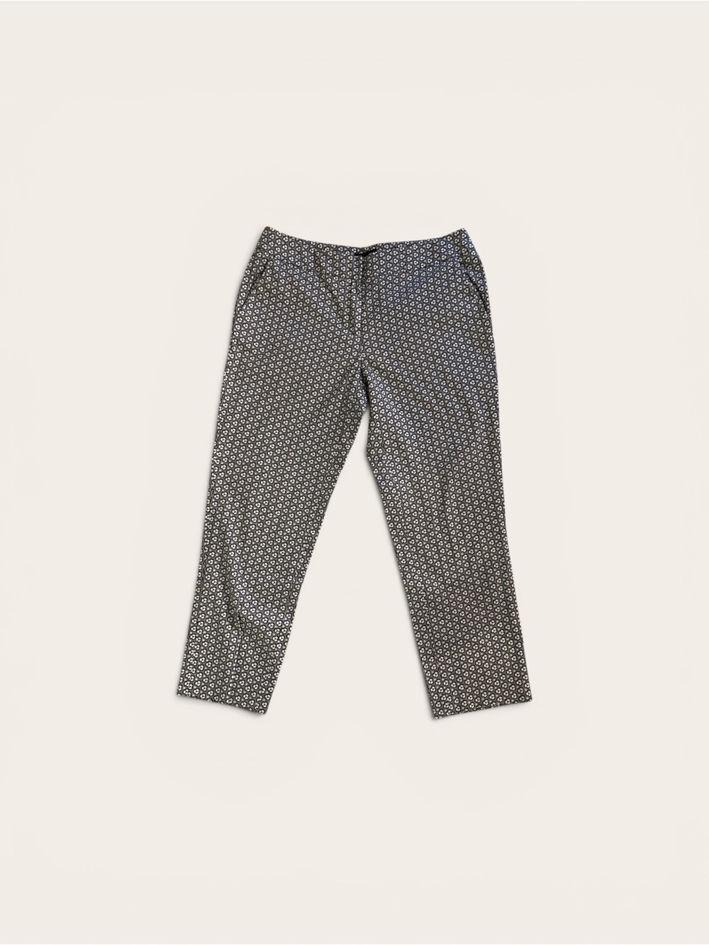 Cynthia Rowley Micro Geometric Straight-Leg Pants
